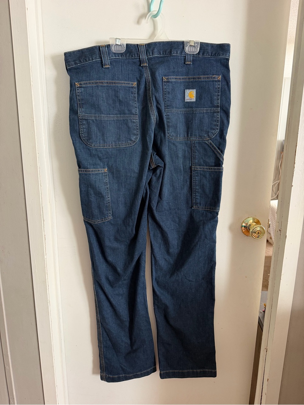 Carhartt Men's Navy Denim Cargo Work Pants